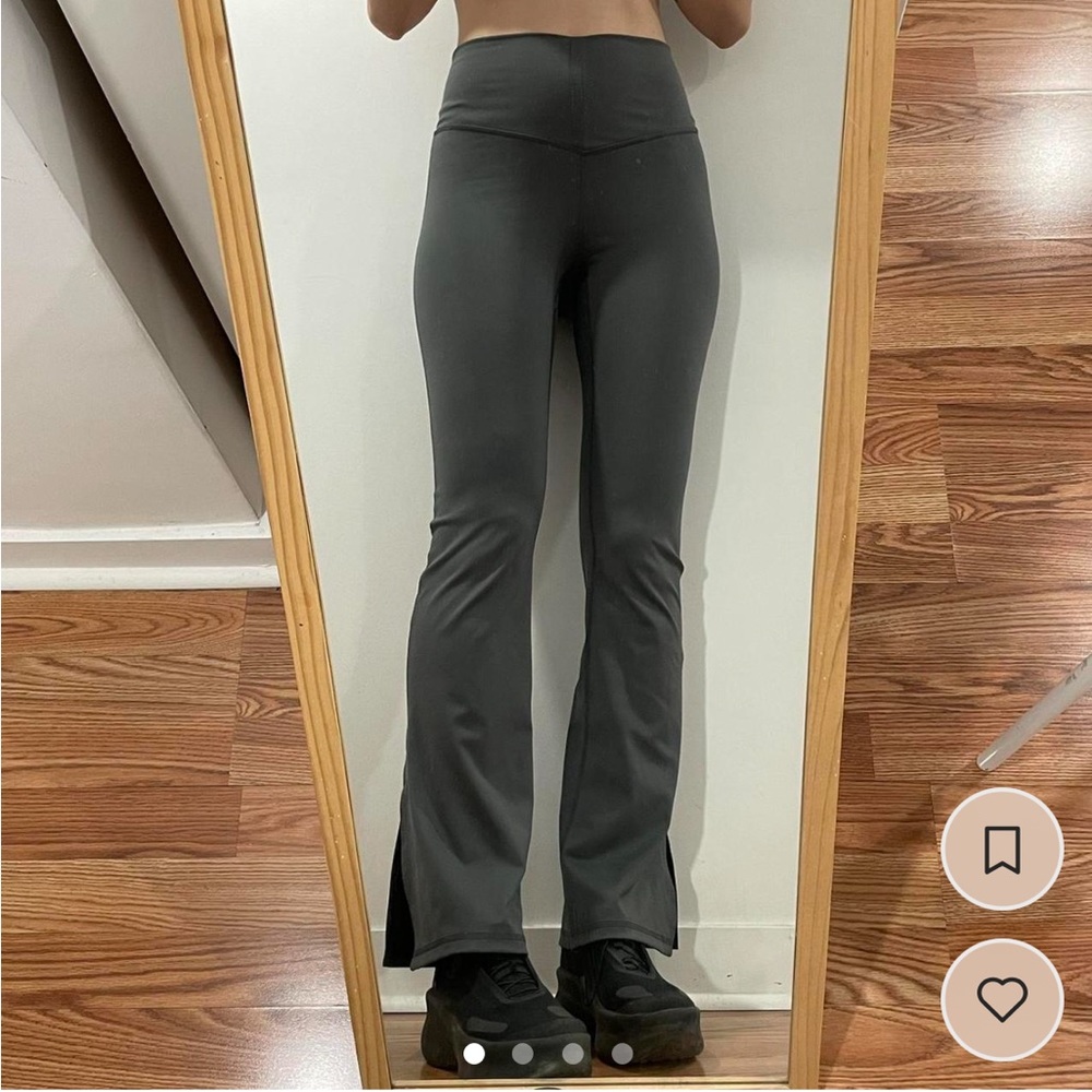 LOLE yoga pants with split and flare at ankle.